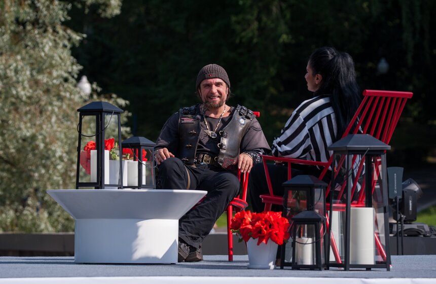 Съемки интервью "Лето в парке" в парке Горького 28 фото