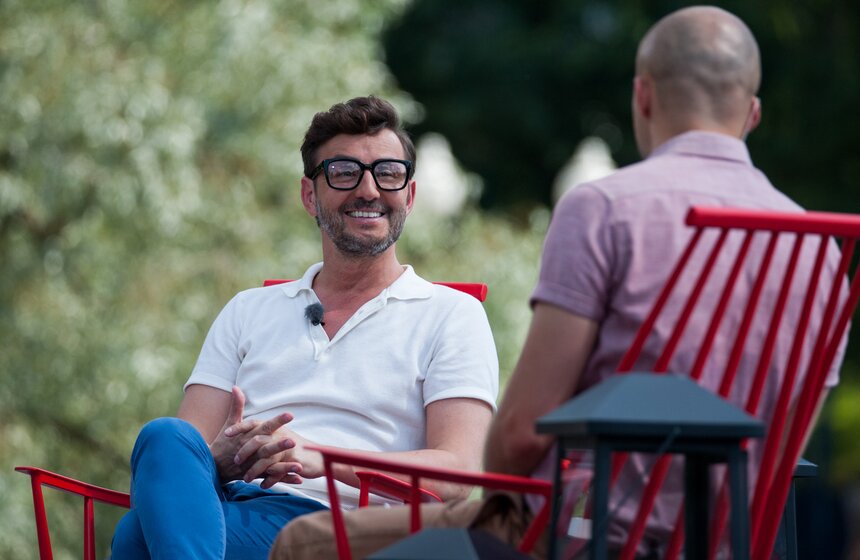 Съемки интервью "Лето в парке" в парке Горького 24 фото