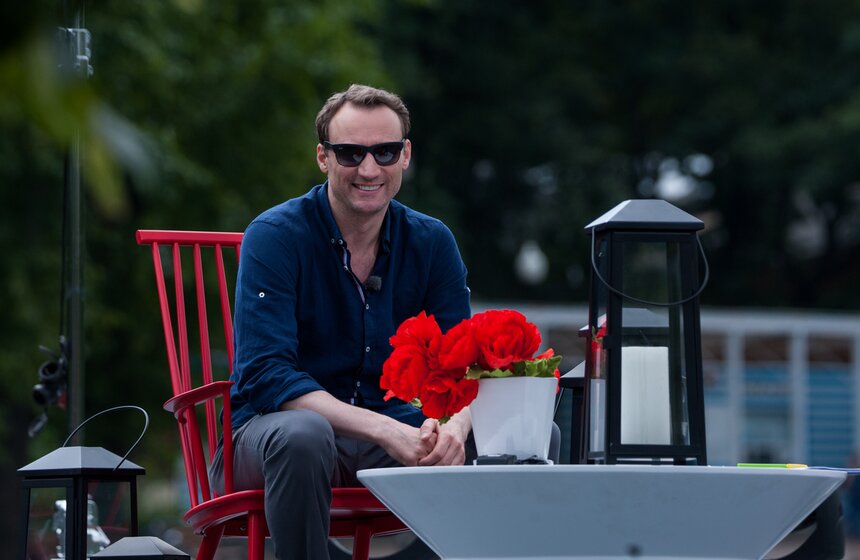 Съемки интервью "Лето в парке" в парке Горького 6 фото