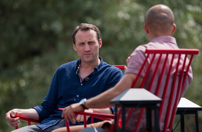 Съемки интервью "Лето в парке" в парке Горького 5 фото