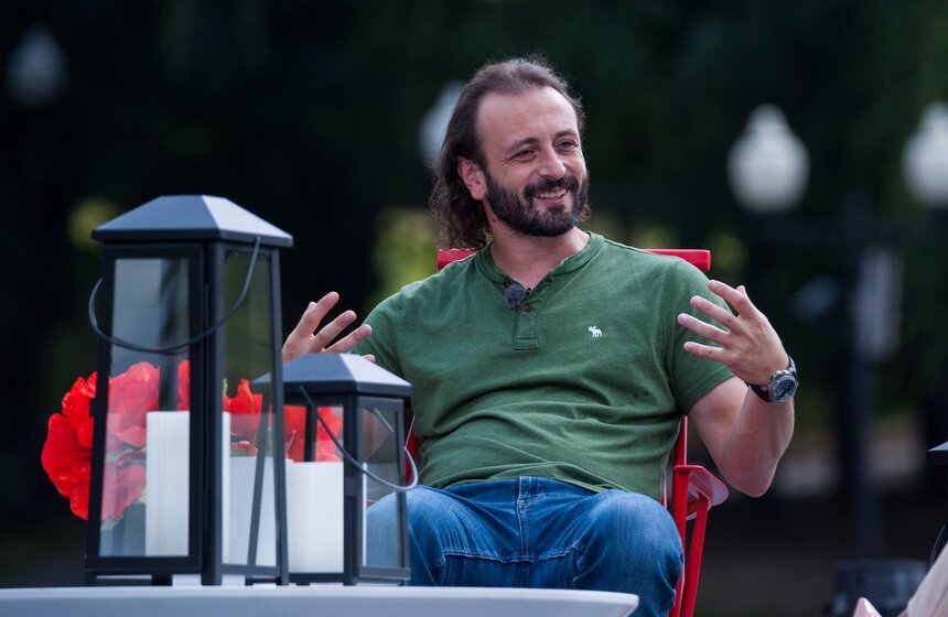 Съемки интервью "Лето в парке" в парке Горького 10 фото