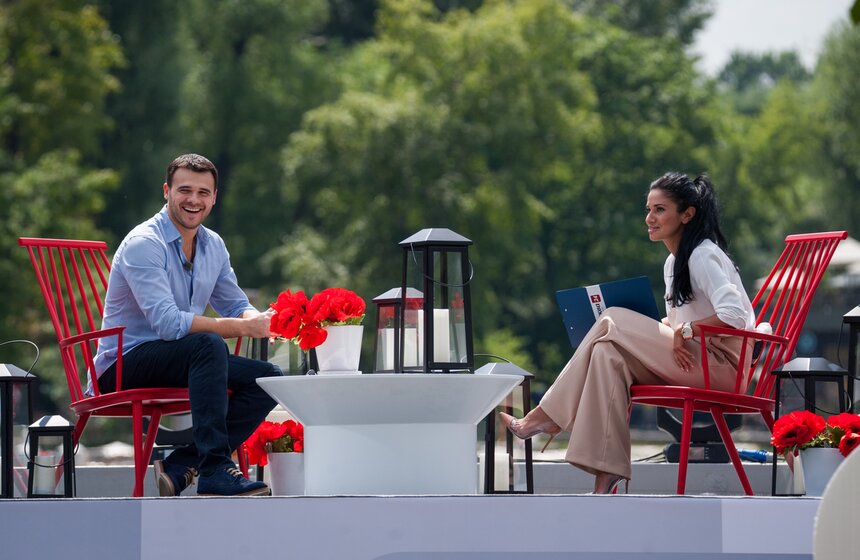 Съемки интервью "Лето в парке" в парке Горького 16 фото