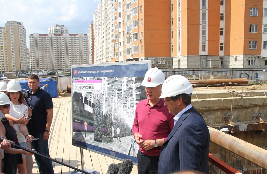 Сергей Собянин посетил стройку станции "Некрасовка" 9 фото