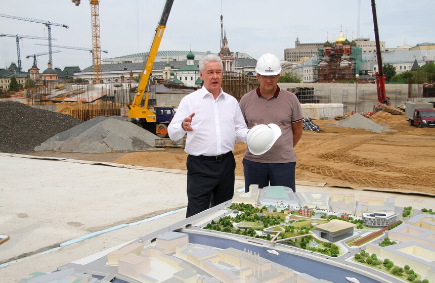 Сергей Собянин осмотрел ход строительства парка "Зарядье" 19 фото