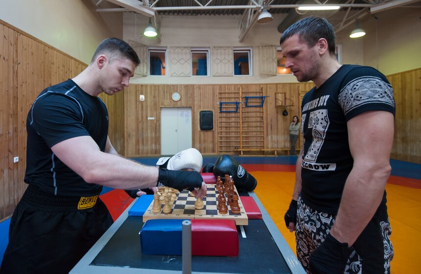 Тренировка по шахбоксу в "Сокольниках" 17 фото