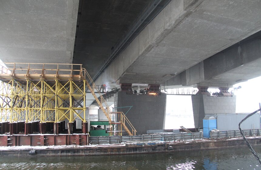 Как ремонтируют Нагатинский мост 21 фото