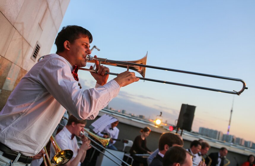 Открытие джазового сезона на крыше "Рабочего и колхозницы" 3 фото