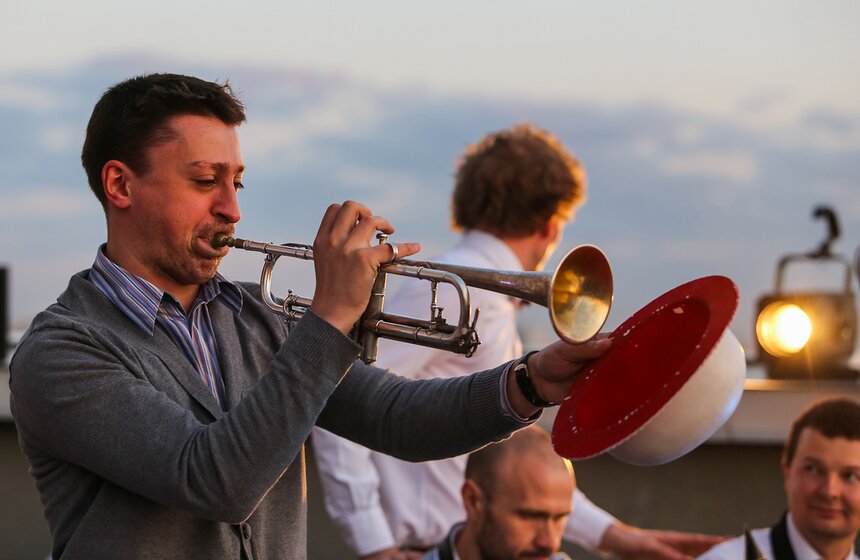 Открытие джазового сезона на крыше "Рабочего и колхозницы" 10 фото