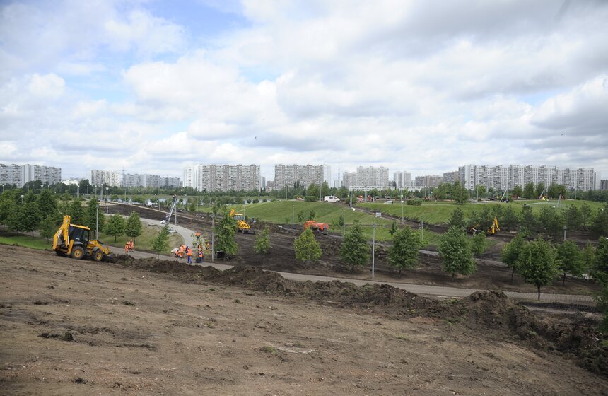 Мэр осмотрел работы по благоустройству Братеевского парка 26 фото