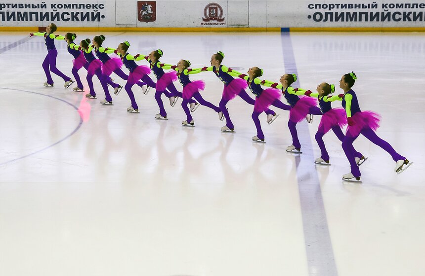 Городские соревнования по синхронному катанию на коньках 8 фото