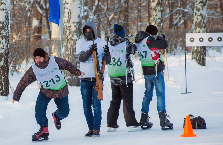 Соревнования по биатлону на коньках в "Сокольниках" 4 фото