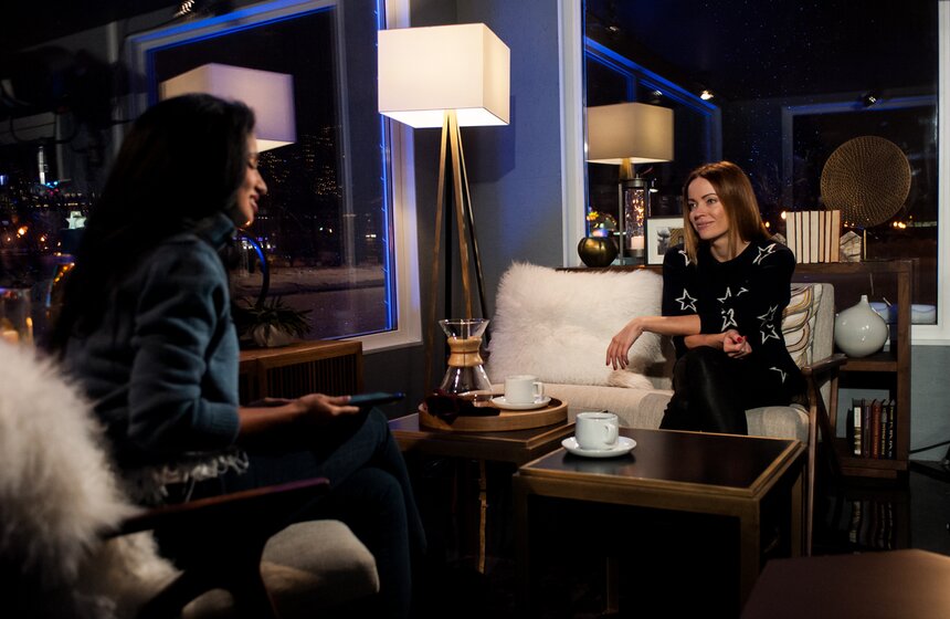 В студии  "Москвы 24" в парке Горького прошли съемки интервью 20 фото