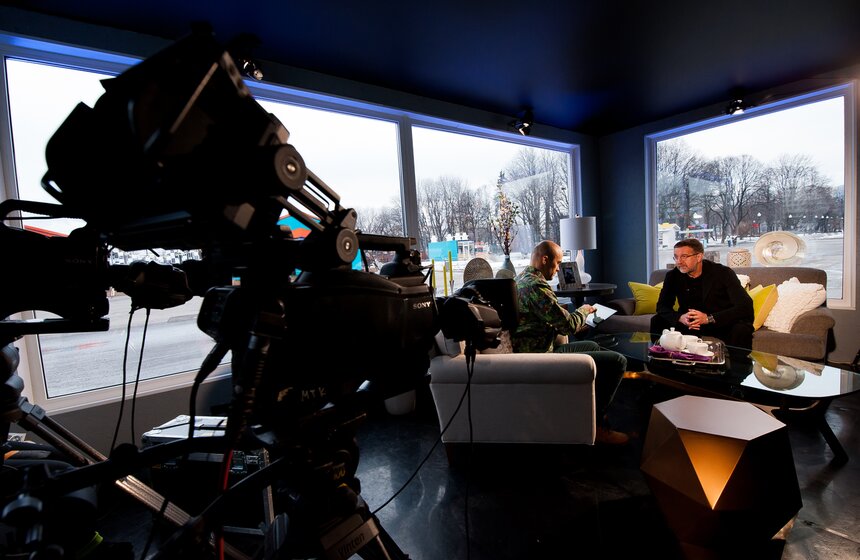 Как проходили съемки программы "Москва -24" в парке Горького 3 фото