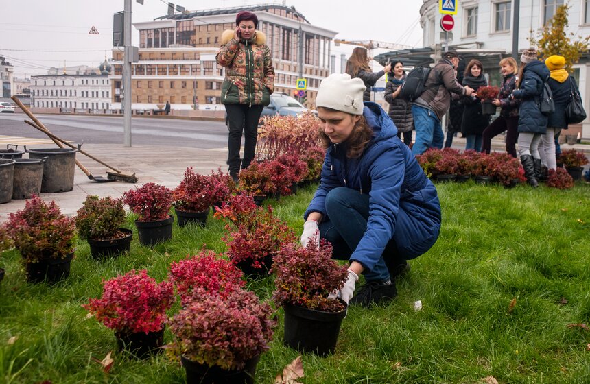 "Активные граждане" высадили деревья в центре столицы 25 фото