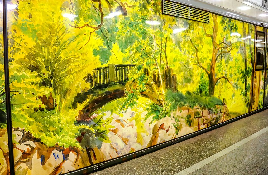 В метро запущен поезд Русского географического общества 10 фото