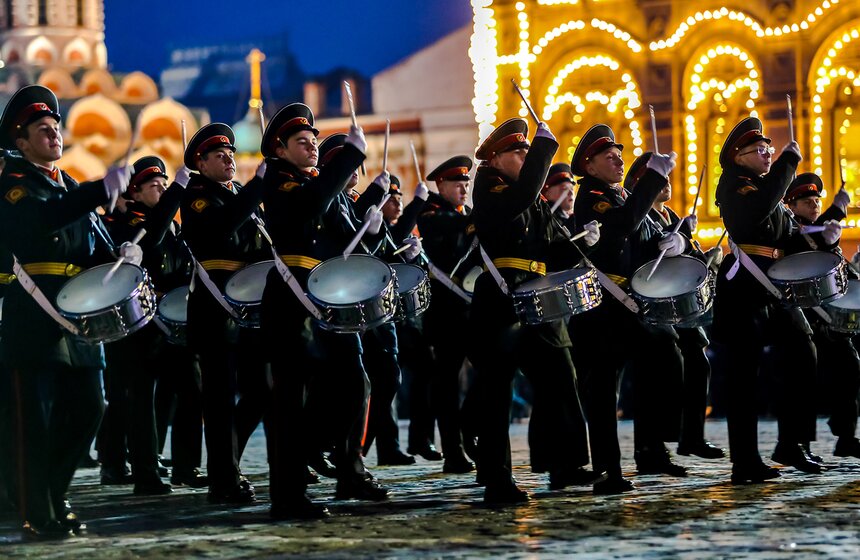 Генеральная репетиция марша, посвященного параду 1941 года 17 фото