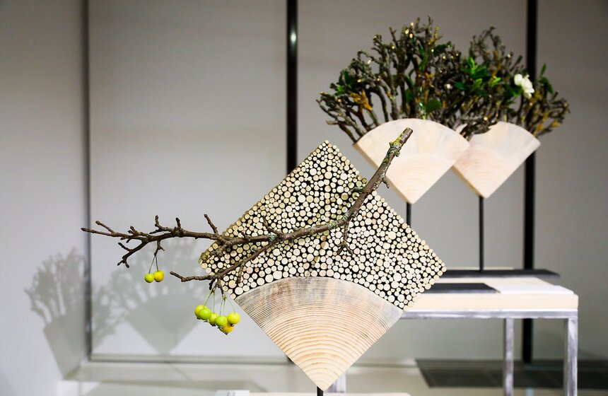 Выставка флористических инсталляций в эко-стиле 19 фото