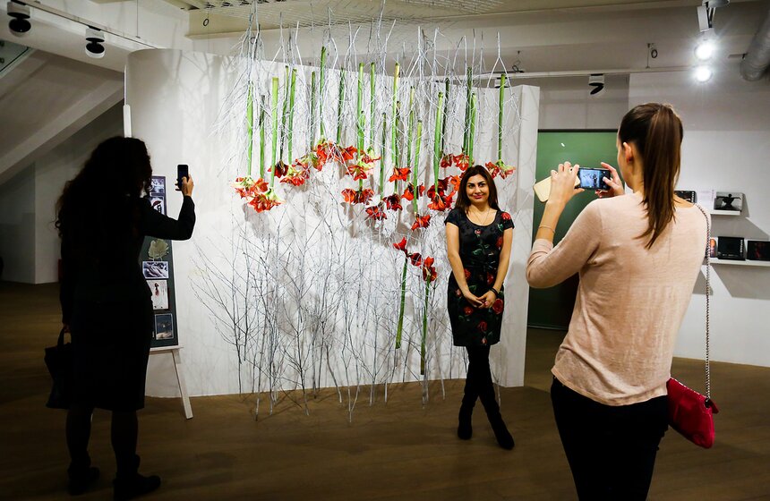 Выставка флористических инсталляций в эко-стиле 12 фото