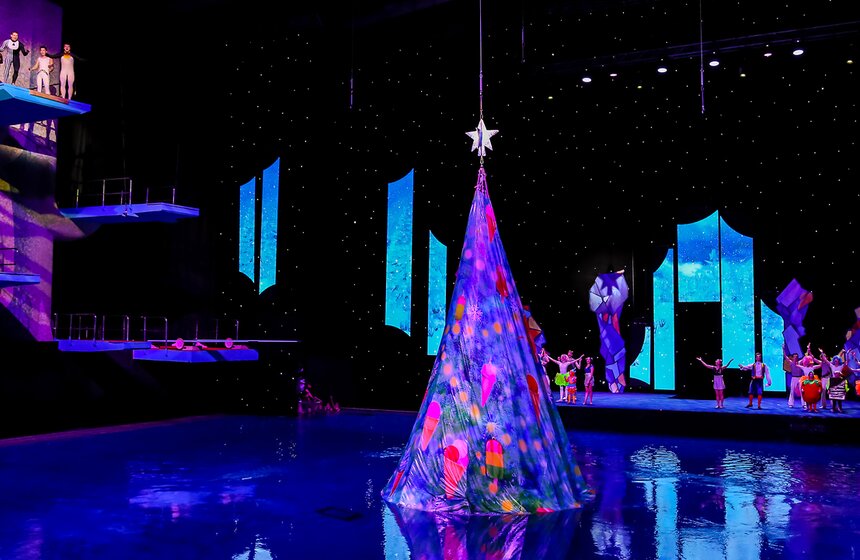 В "Олимпийском" прошла новогодняя елка на воде 34 фото