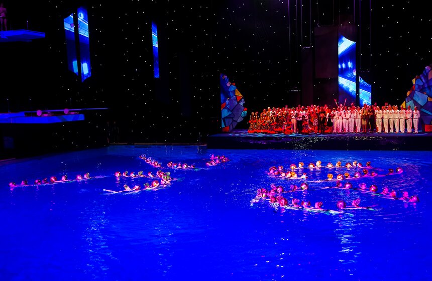Состоялось шоу олимпийских чемпионов по синхронному плаванию 34 фото