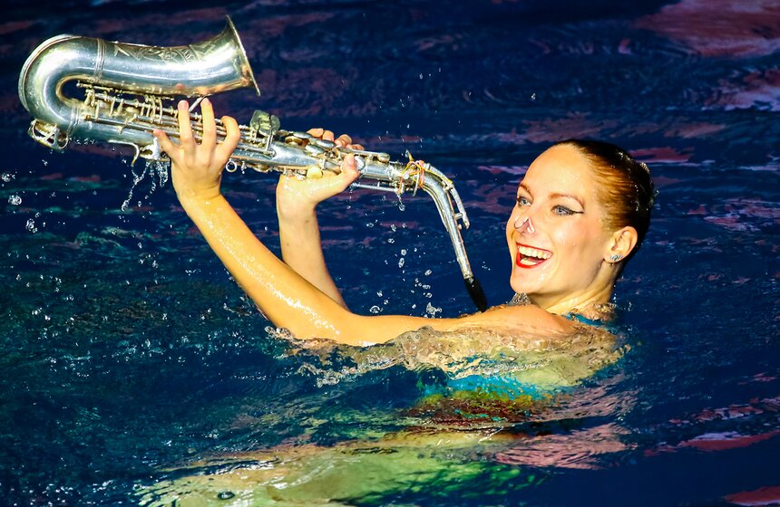 Состоялось шоу олимпийских чемпионов по синхронному плаванию 23 фото