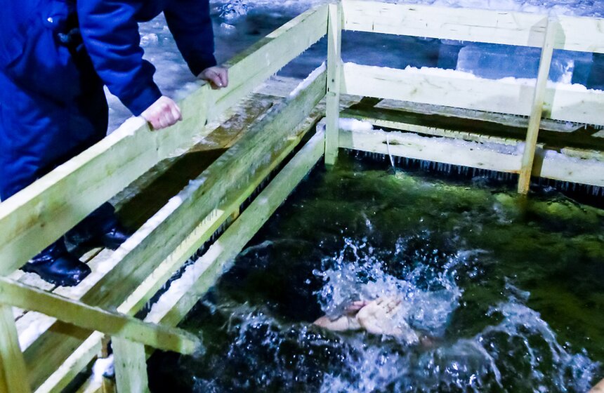 Крещенские купания в Воронцовском парке 15 фото