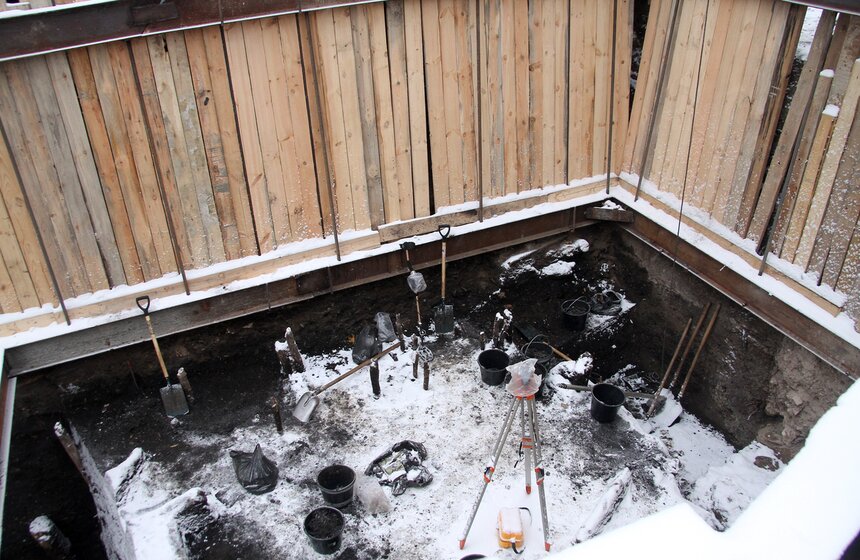 Сергей Собянин посетил место раскопок в "Зарядье" 7 фото