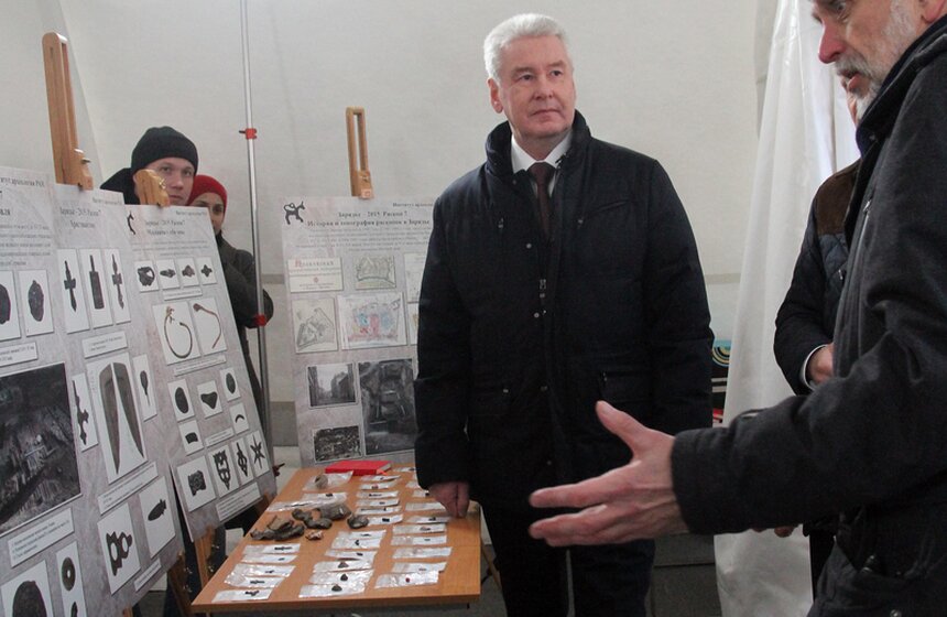 Сергей Собянин посетил место раскопок в "Зарядье" 19 фото