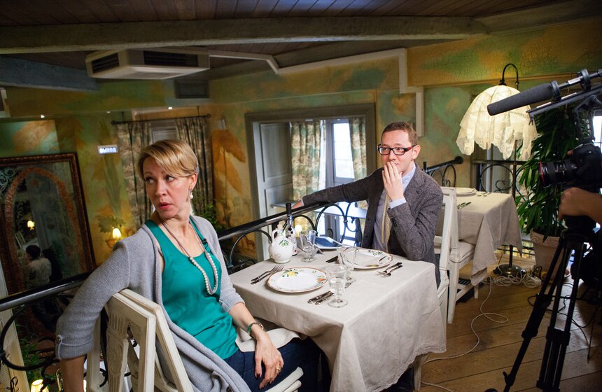 Татьяна Лазарева на съемках программы "За обедом" 5 фото