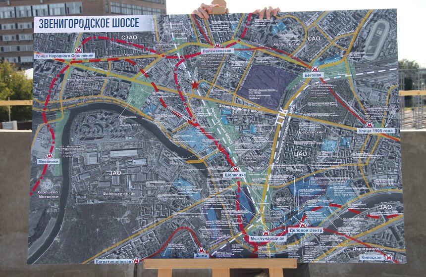 Мэр осмотрел ход реконструкции Звенигородского путепровода 4 фото