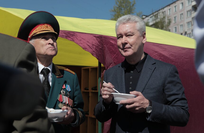 Сергей Собянин принял участие в закладке парка 70-летия Победы 14 фото