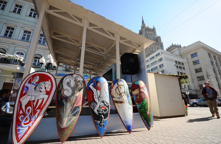 На Арбате прошел парад в честь Георгия Победоносца 13 фото