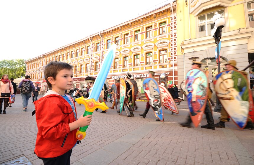 На Арбате прошел парад в честь Георгия Победоносца 22 фото