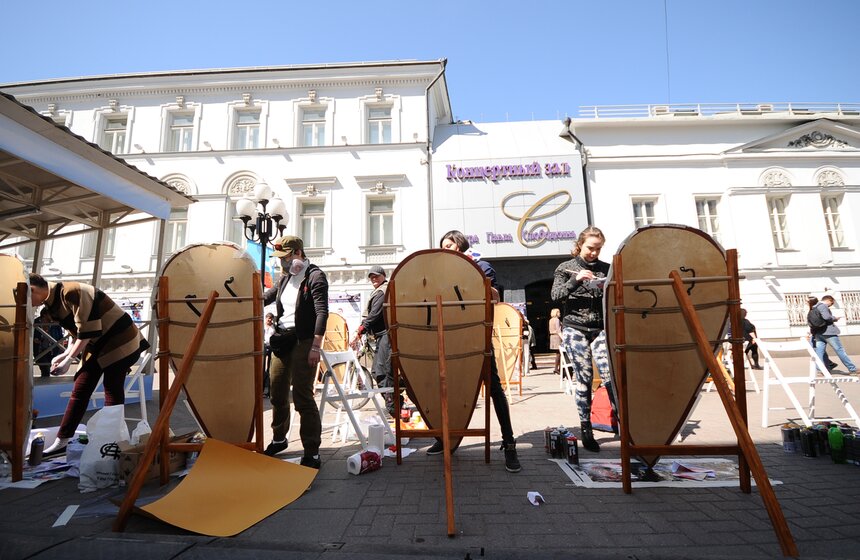 На Арбате прошел парад в честь Георгия Победоносца 6 фото