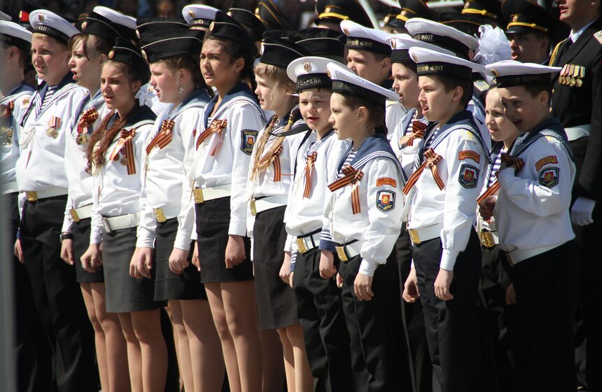 На Поклонной горе прошел парад кадетов Москвы и Минска 18 фото