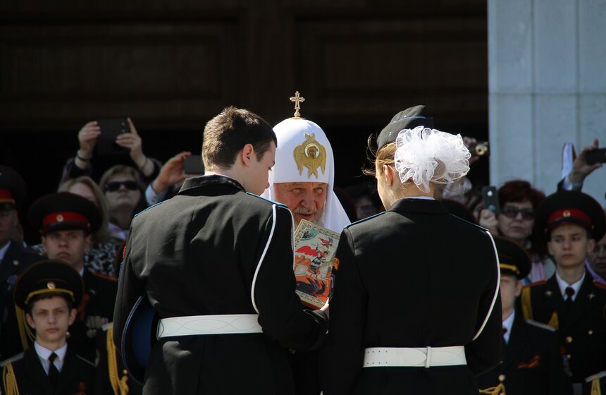 На Поклонной горе прошел парад кадетов Москвы и Минска 11 фото