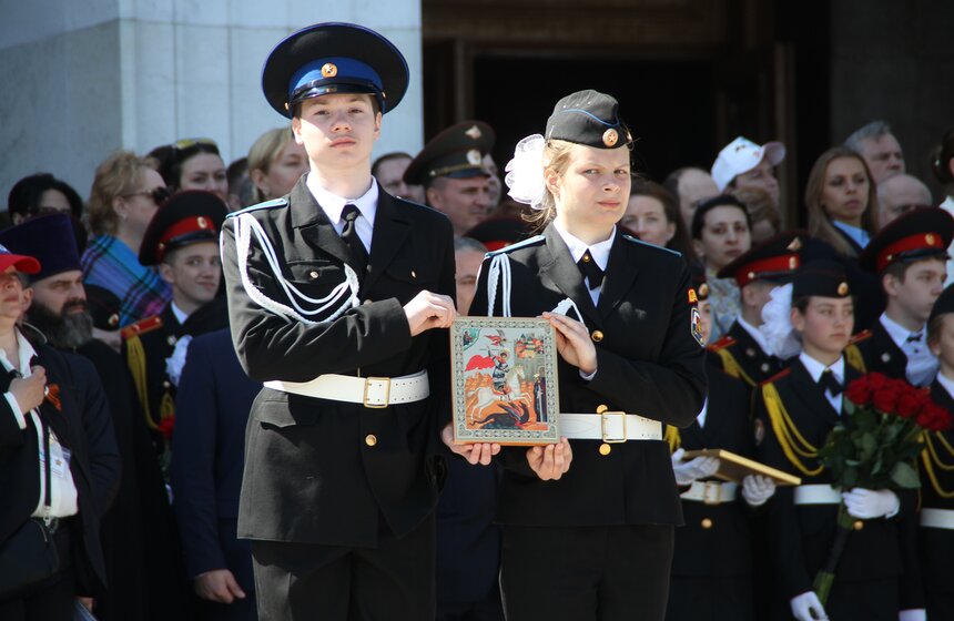 На Поклонной горе прошел парад кадетов Москвы и Минска 13 фото