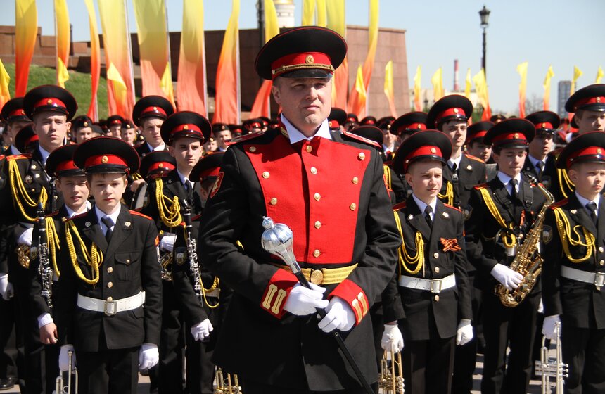 На Поклонной горе прошел парад кадетов Москвы и Минска 16 фото