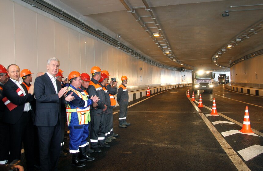 Сергей Собянин открыл движение по новому тоннелю на Дмитровке 7 фото