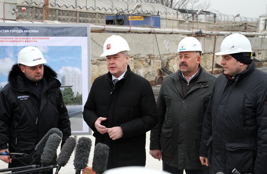 Мэр осмотрел ход строительства станции "Хорошевская" 12 фото