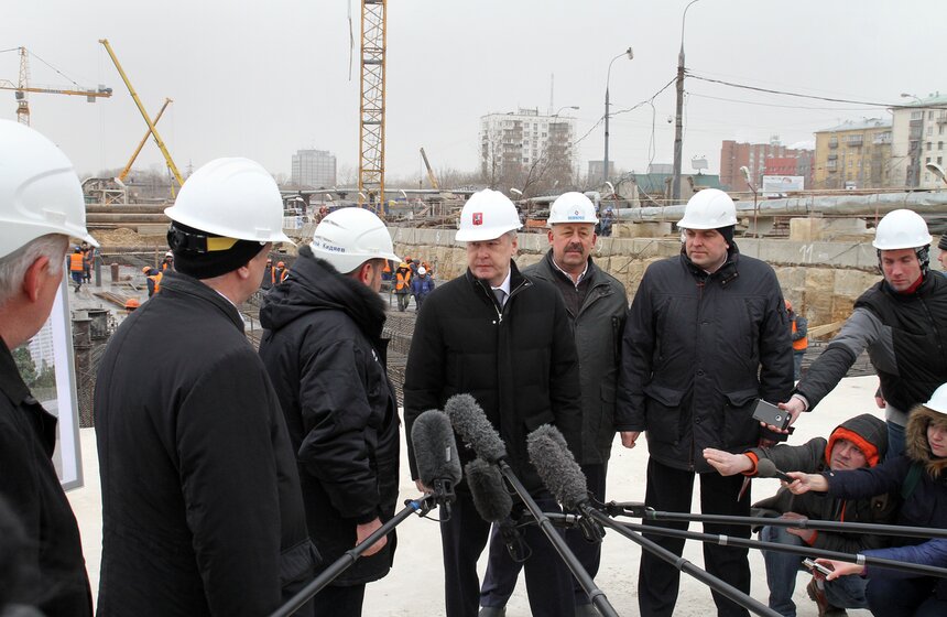 Мэр осмотрел ход строительства станции "Хорошевская" 11 фото
