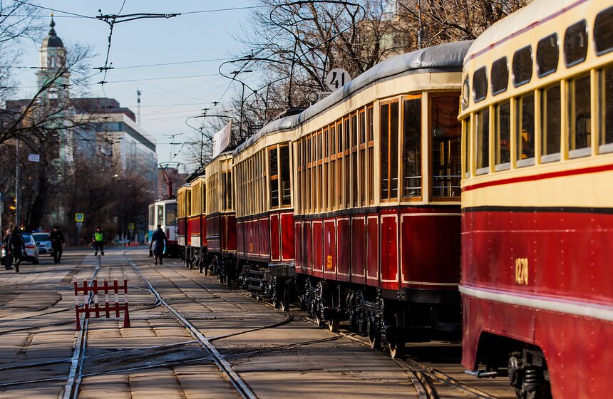 На Чистопрудном бульваре прошел парад трамваев 1 фото