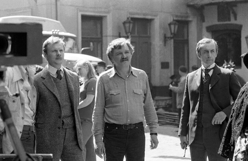 На съемках телефильма "Шерлок Холмс и доктор Ватсон", 1979 год. Фото: ТАСС/ Лисицын В.