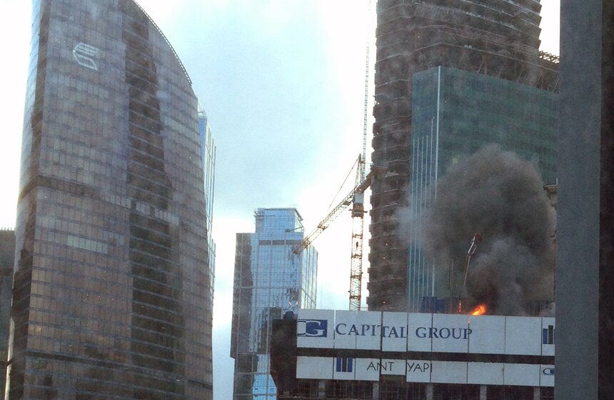 Пожар в деловом центре "Москва-Сити" 5 фото