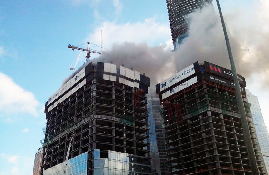 Пожар в деловом центре "Москва-Сити" 7 фото