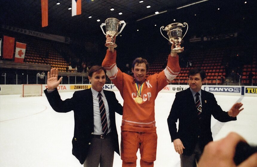 Виктор Тихонов, Владимир Васильев и Владимир Юрзинов, 1982 год. Фото: ТАСС/Уткин Игорь