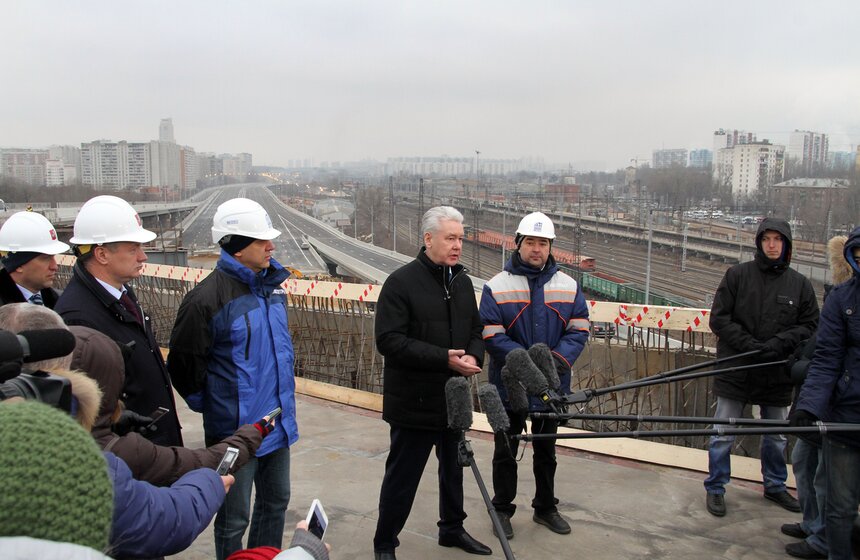 Мэр Москвы посетил строительство трассы от Бусиновской развязки 23 фото