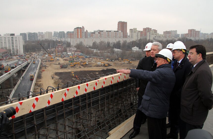 Мэр Москвы посетил строительство трассы от Бусиновской развязки 25 фото