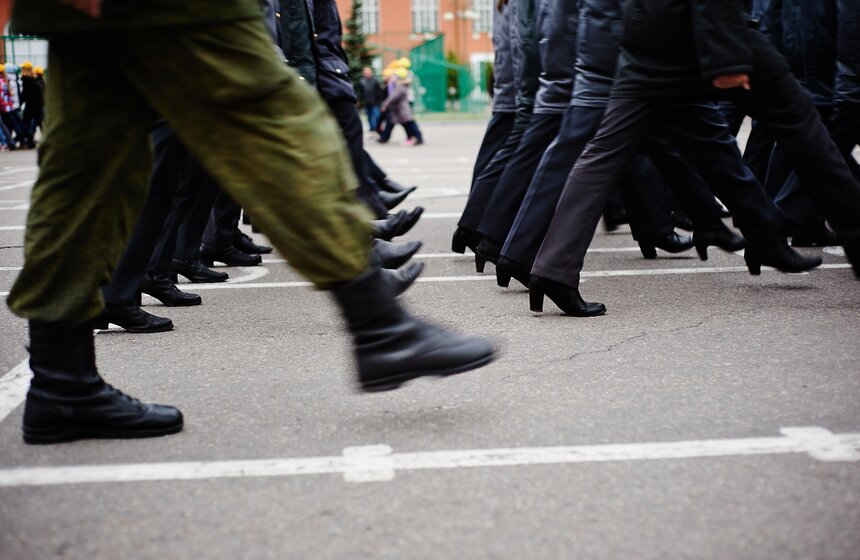 В Лефортове прошла репетиция шествия в честь парада 1941 года 24 фото