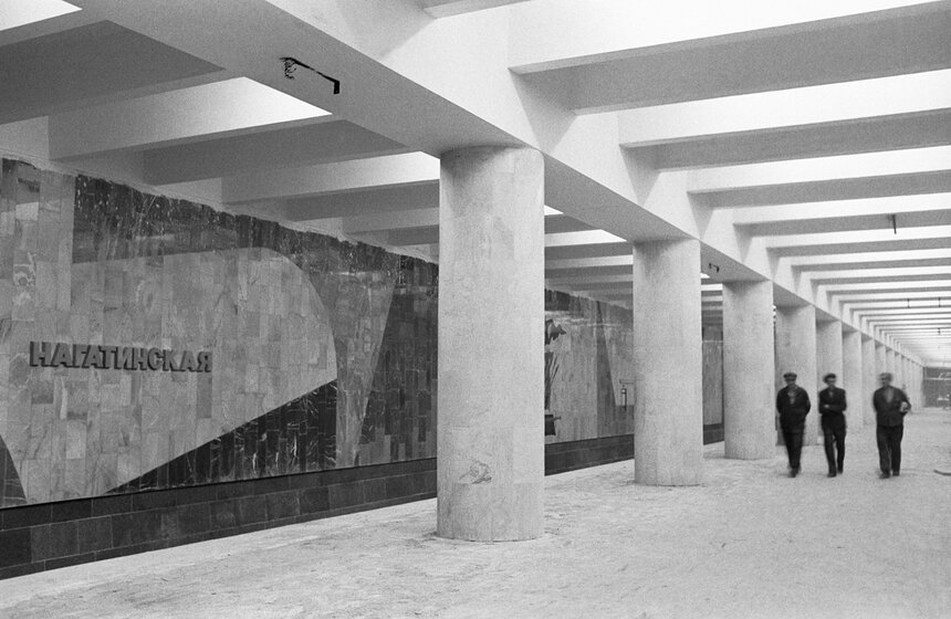 Строительство Московского метрополитена, 1983 год. Отделочные работы на станции метро "Нагатинская". Фото: ТАСС/Будан Виктор